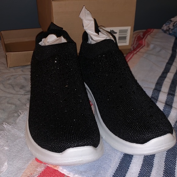 NWT AB Sport Black Jeweled Slip On Sneakers - Picture 6 of 8